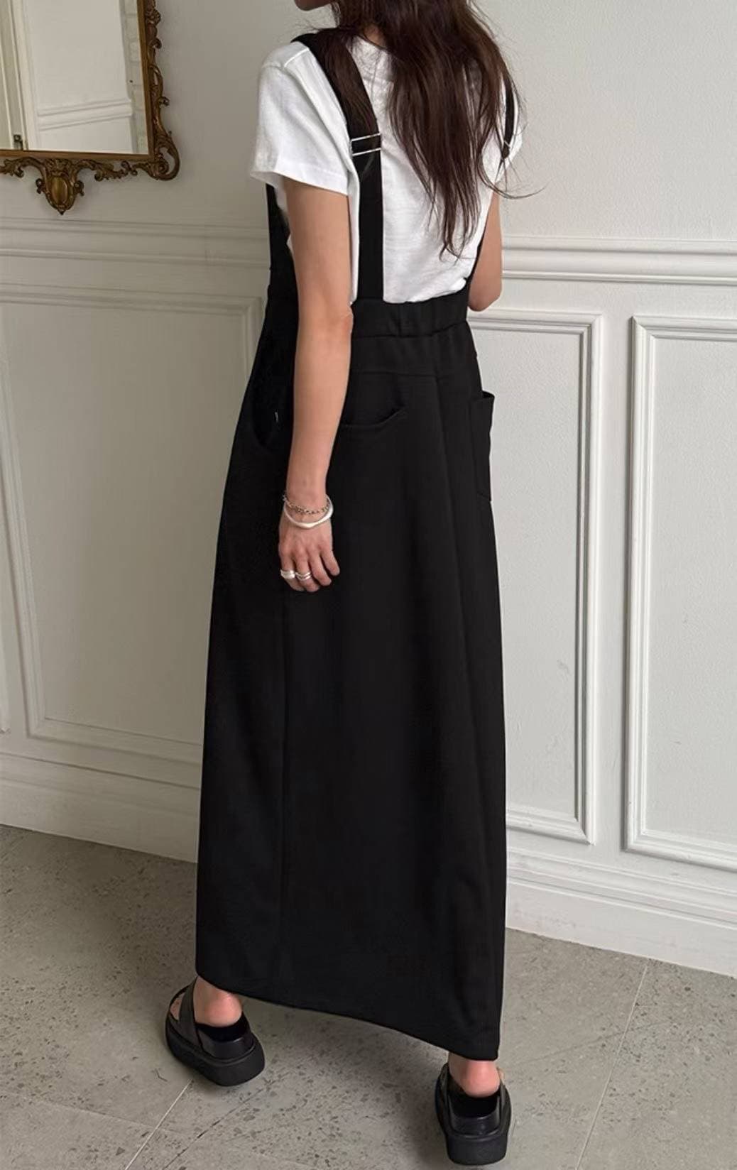 Long overall dress with suspenders (sleeveless set) - 이미지 6