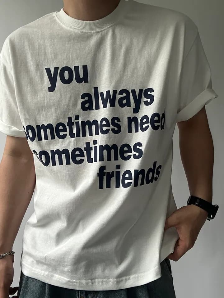 Lettering print oversized short-sleeve T-shirt - 이미지 6