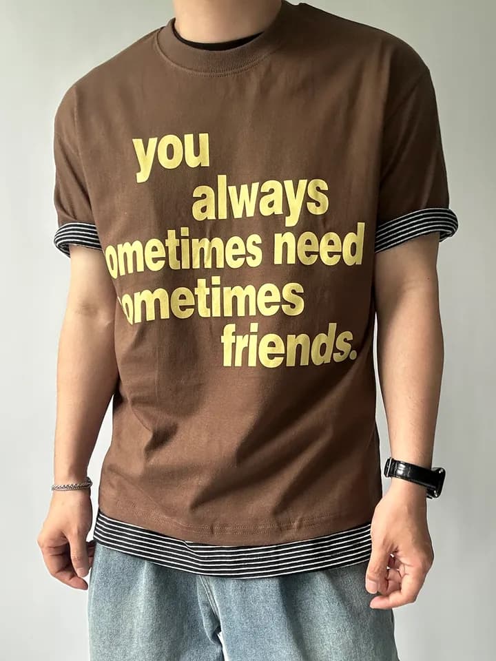 Lettering print oversized short-sleeve T-shirt - 이미지 4