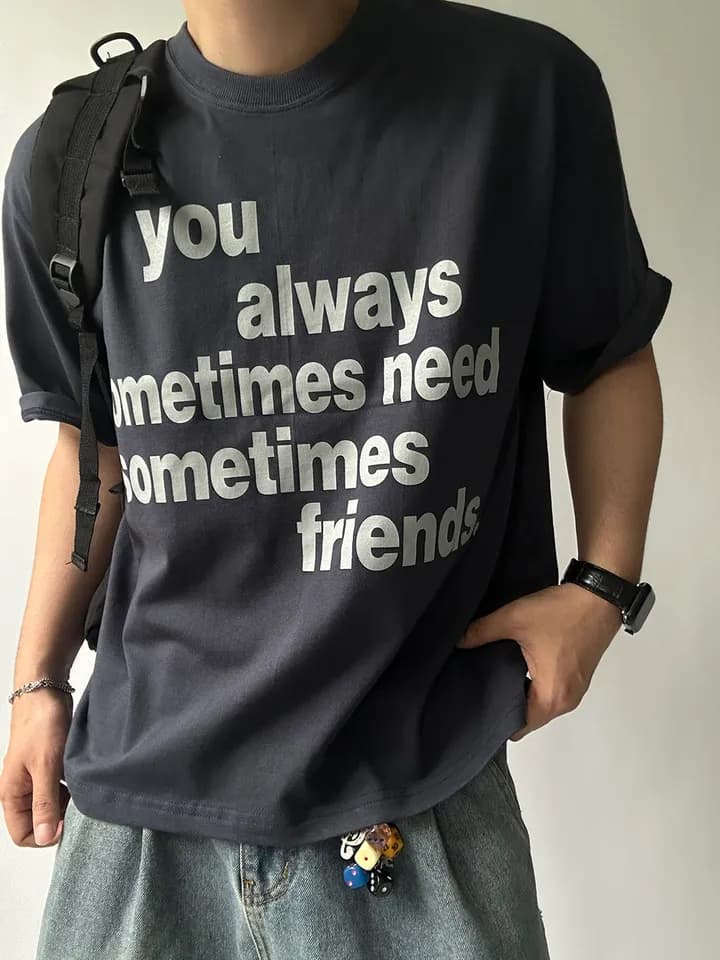 Lettering print oversized short-sleeve T-shirt - 이미지 2