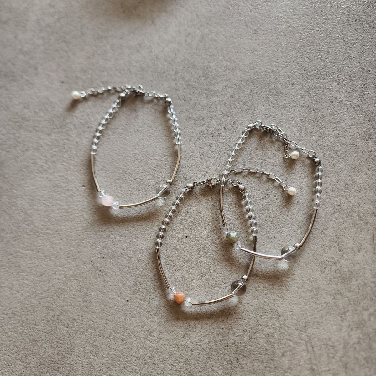 Surgical steel gemstone bar glass ball necklace bracelet - 이미지 5