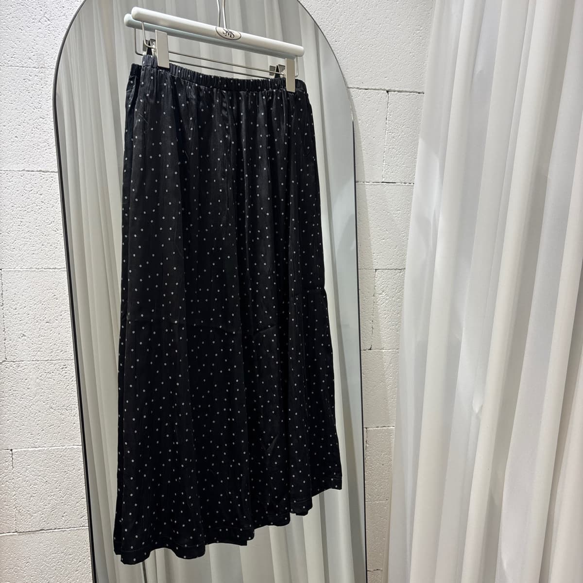 Dot skirt)))) Dot pattern elastic long skirt - 이미지 2