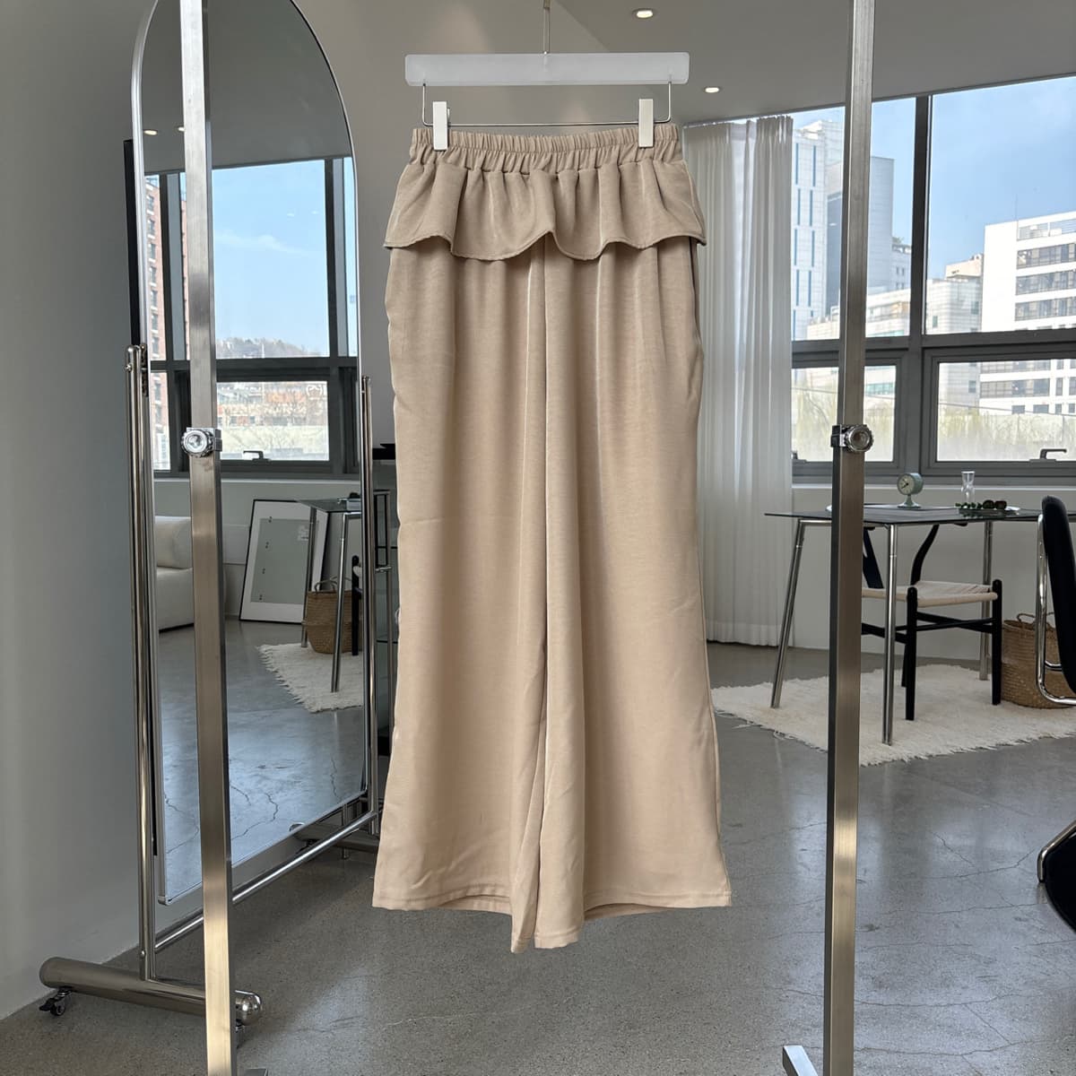 Frill Pants Frill Elastic Waist Wide Pants - 이미지 10