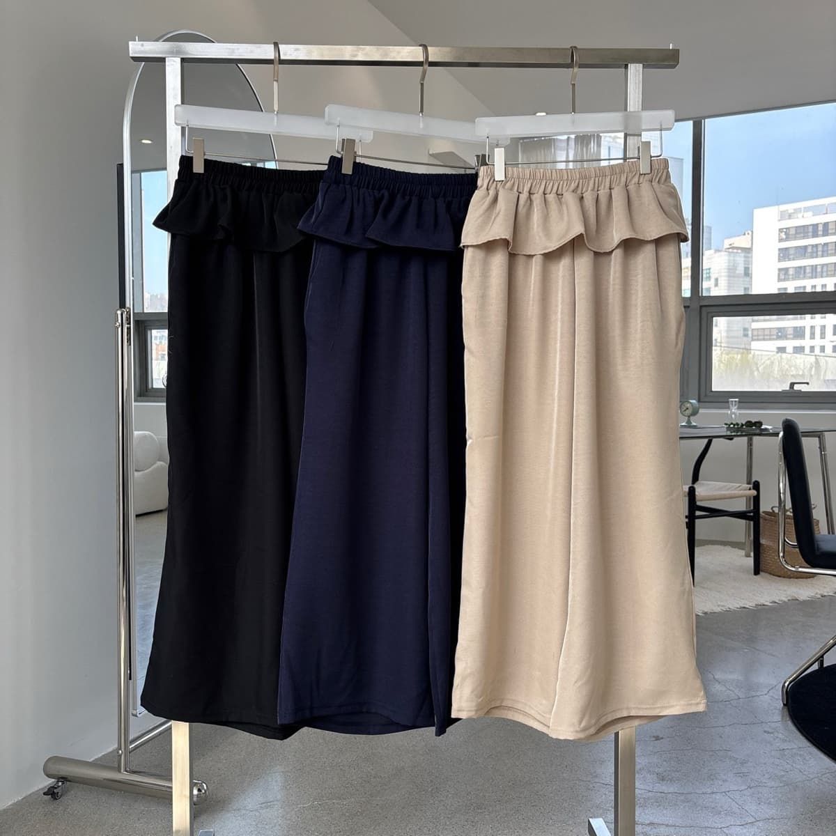 Frill Pants Frill Elastic Waist Wide Pants - 이미지 13