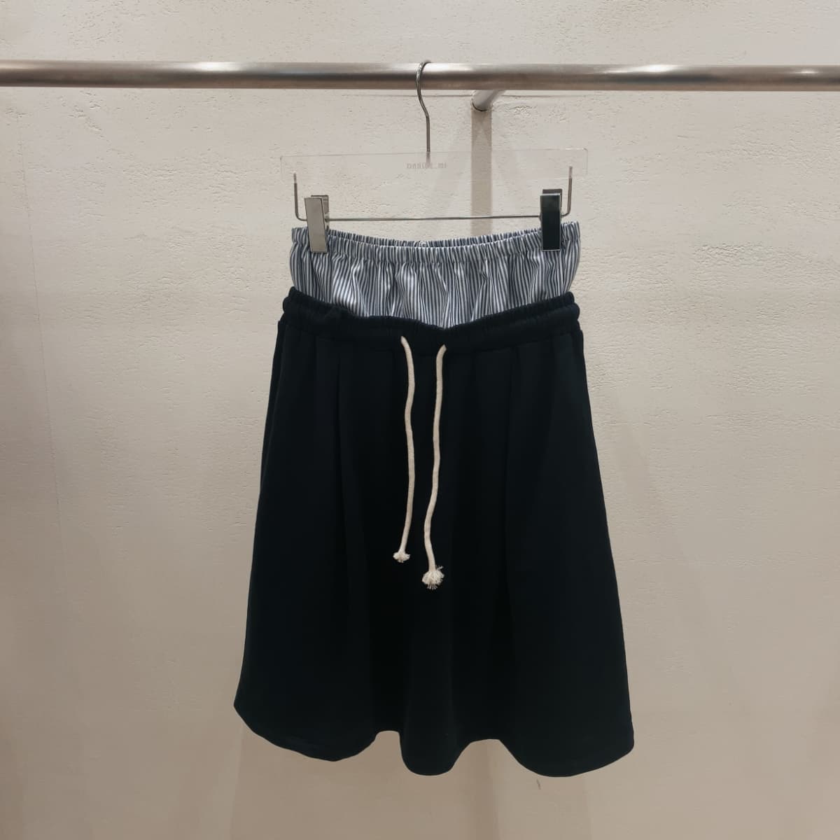 Elastic Contrast Midi Double Waist Skirt - 이미지 13