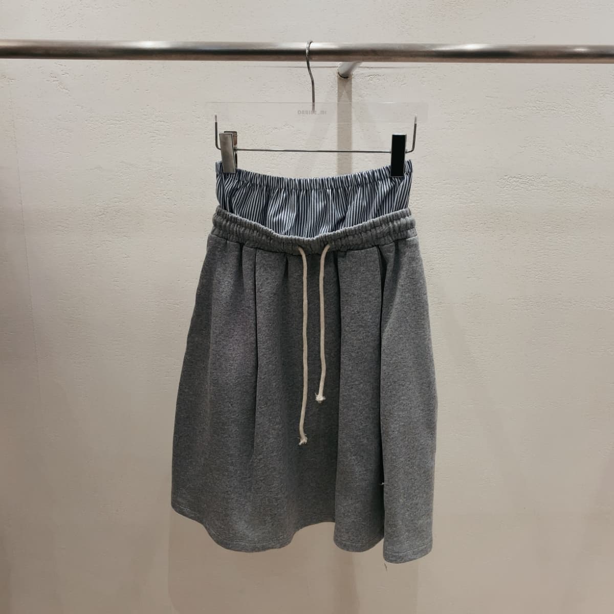 Elastic Contrast Midi Double Waist Skirt - 이미지 12