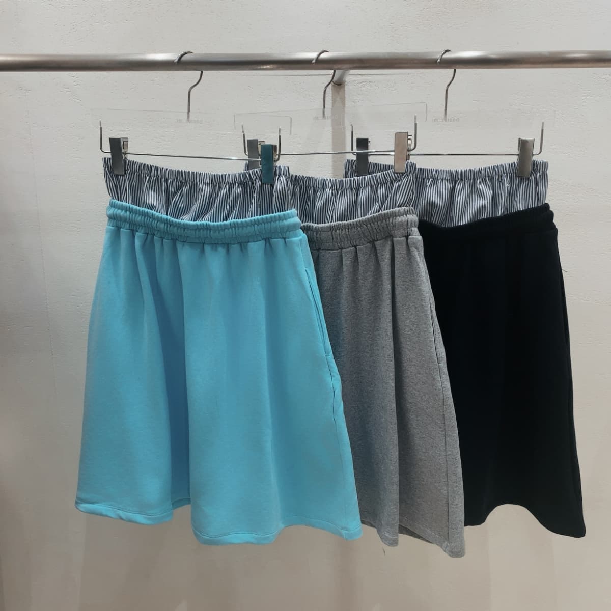 Elastic Contrast Midi Double Waist Skirt - 이미지 9