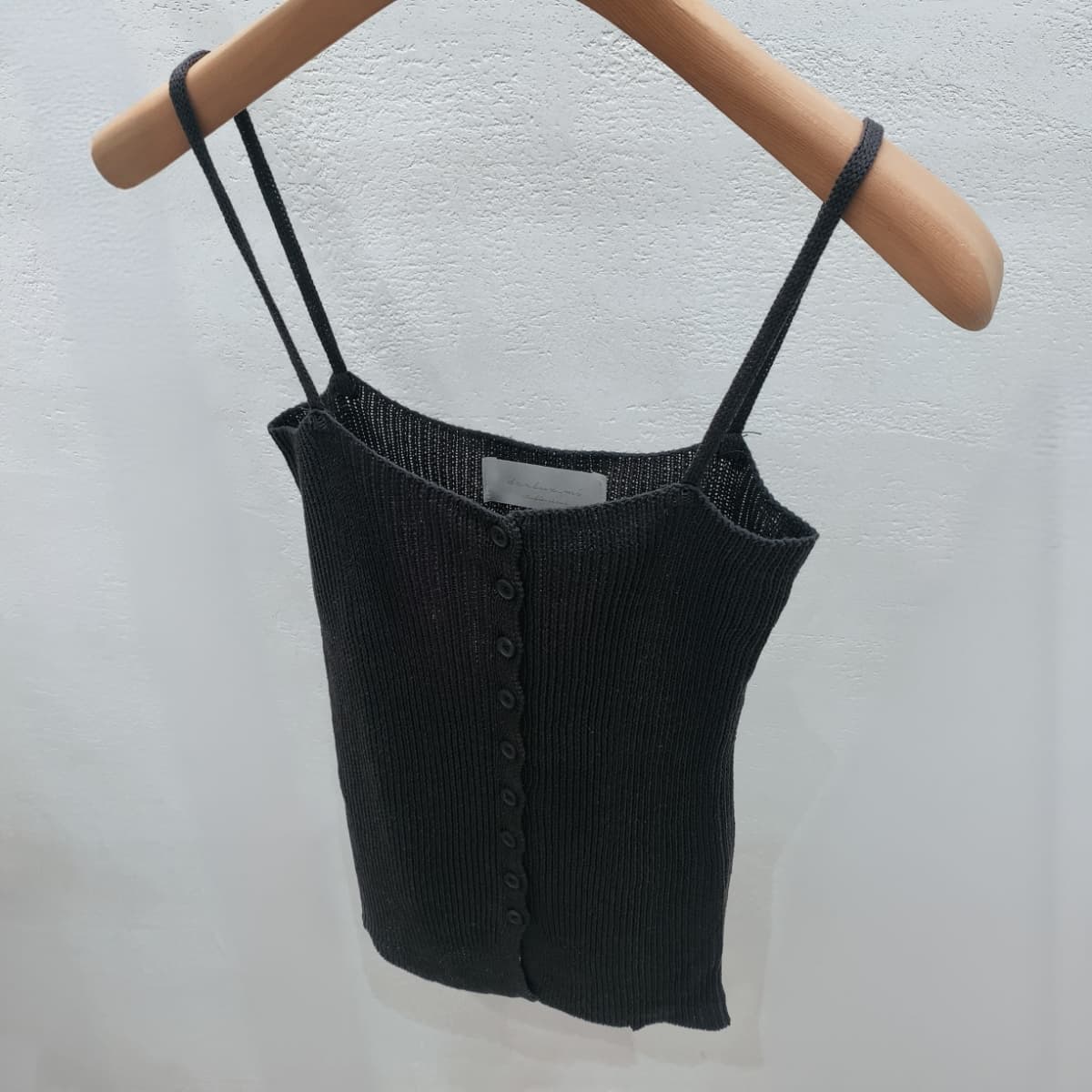 Linen Button Ribbed Knit Sleeveless Top - 이미지 13