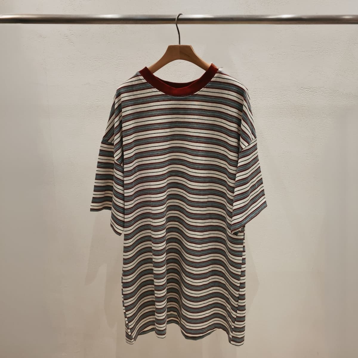 Striped oversized short-sleeve t-shirt dress - 이미지 19