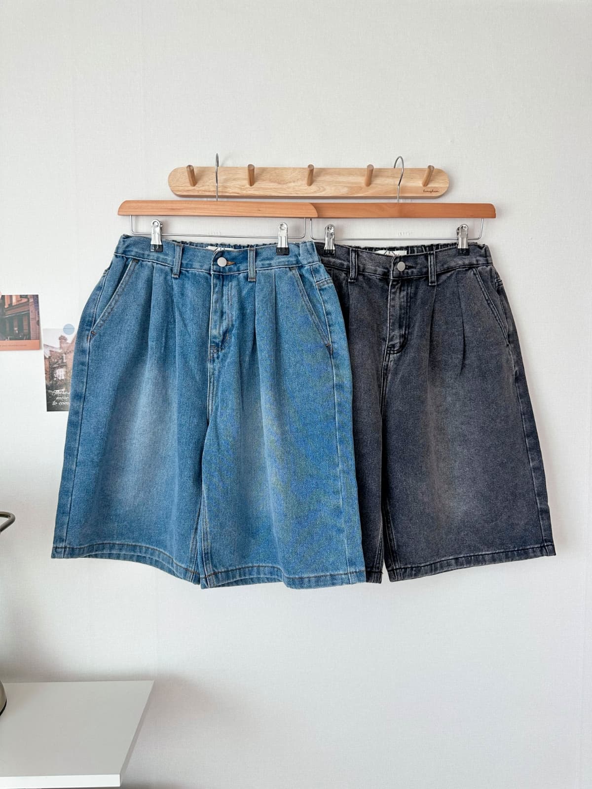 No. 207 Cane Back Elastic Denim Shorts - 이미지 2