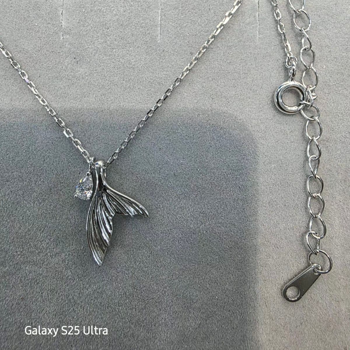 Silver 925 Mermaid Teardrop Cubic Necklace - 이미지 2