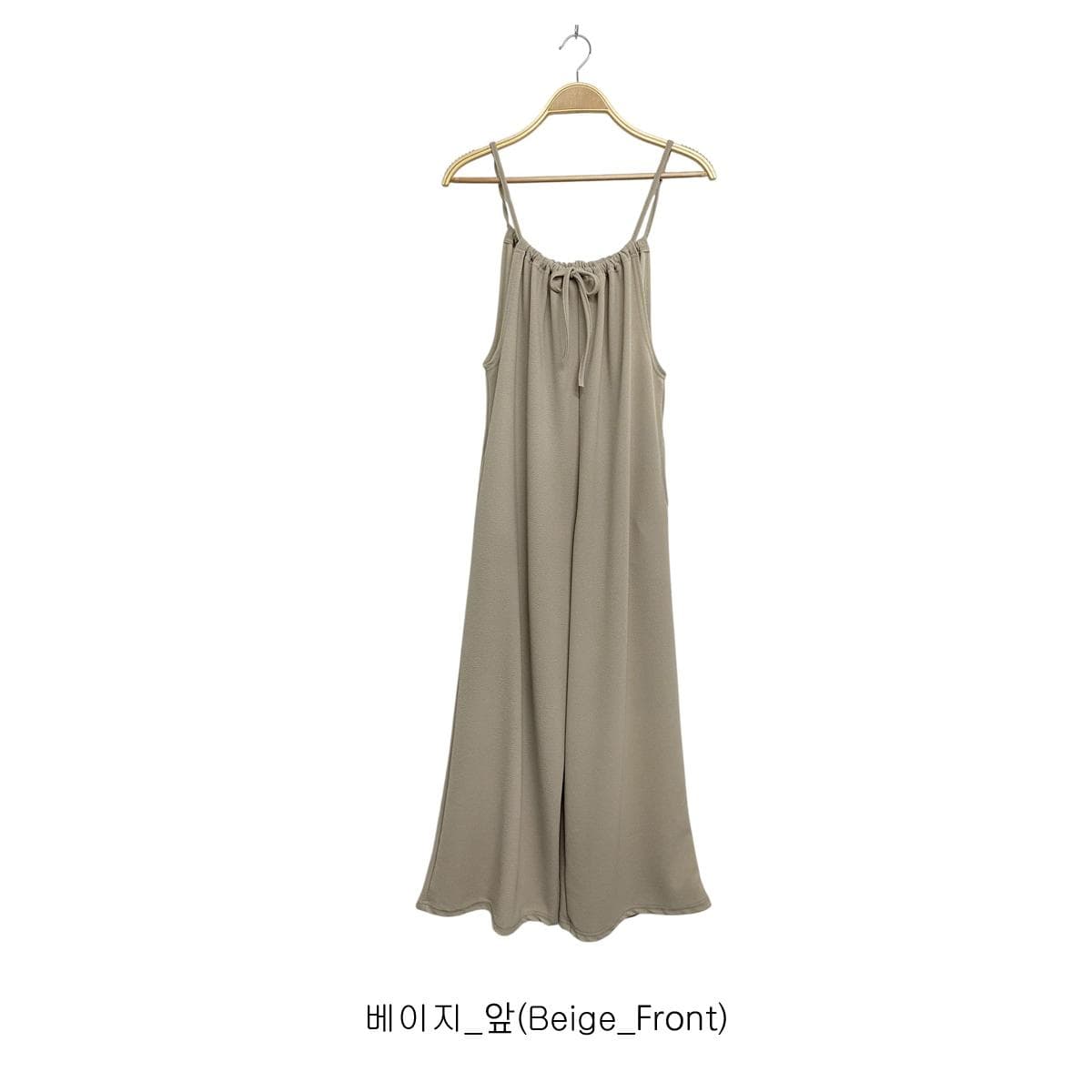 Shirred Jumpsuit (Plus Size, Wrinkle-Free, Cool Wide Suspenders) - 이미지 9