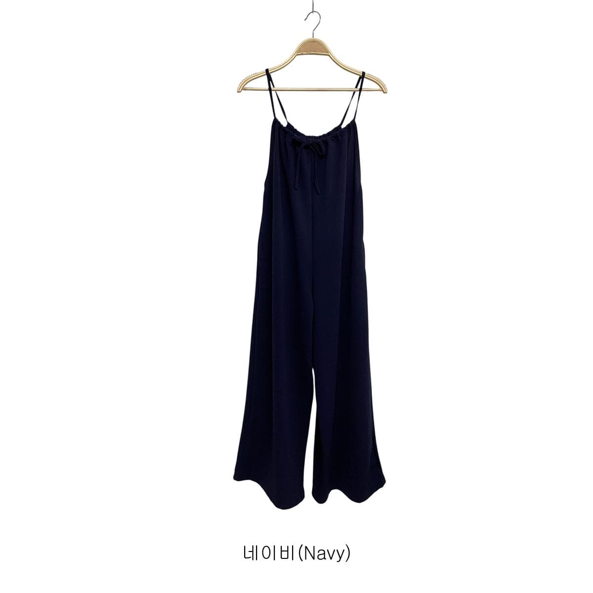 Shirred Jumpsuit (Plus Size, Wrinkle-Free, Cool Wide Suspenders) - 이미지 7