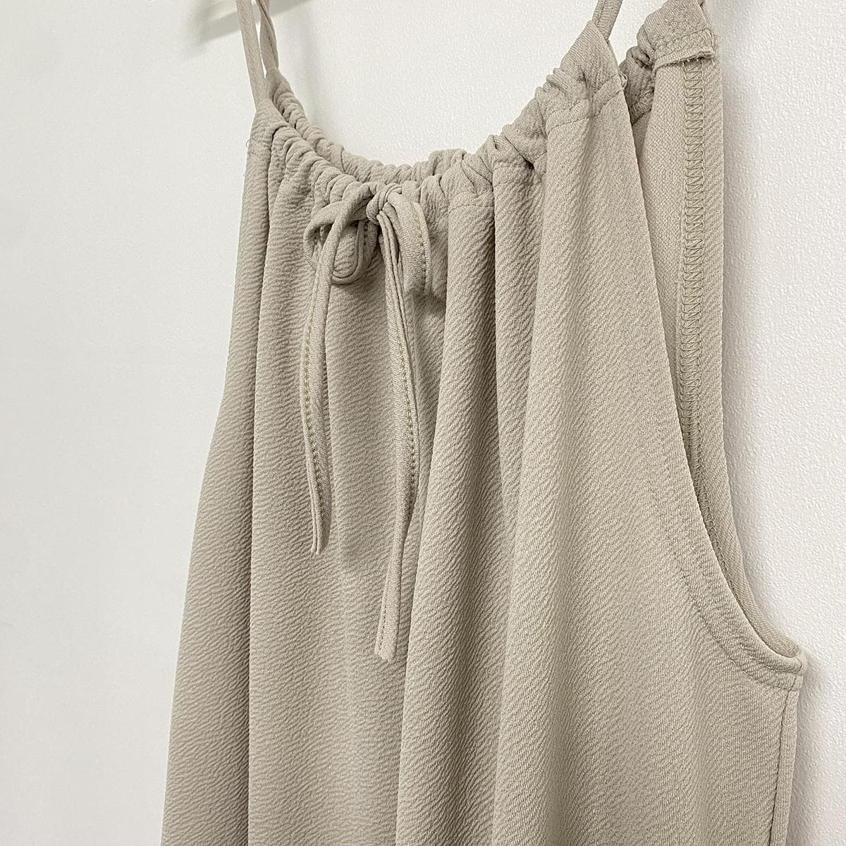 Shirred Jumpsuit (Plus Size, Wrinkle-Free, Cool Wide Suspenders) - 이미지 11