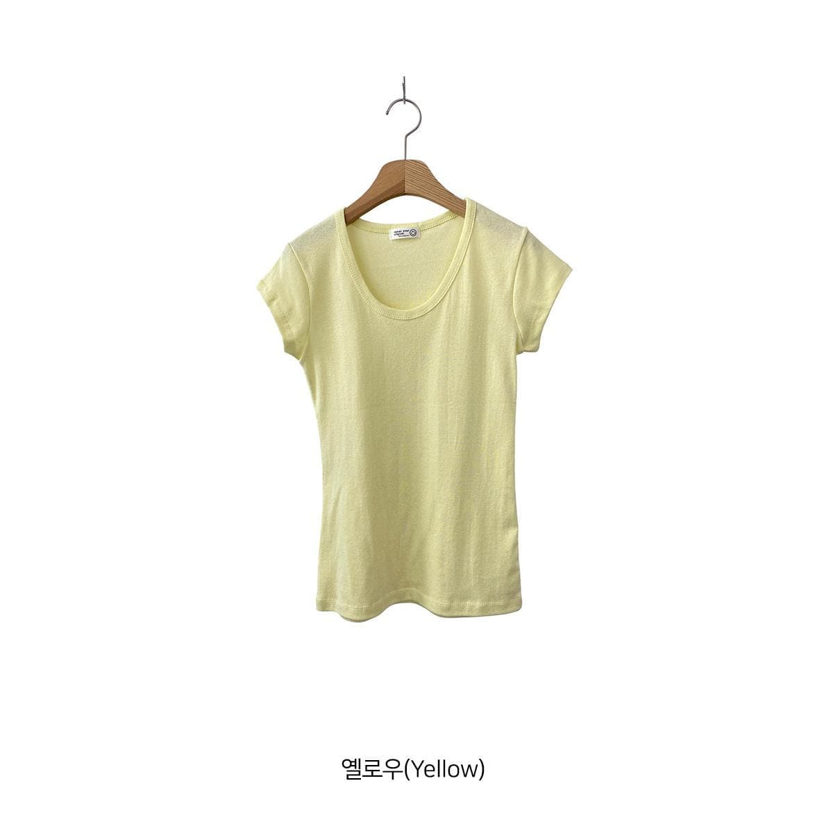 Stretchy U-neck T-shirt (Sleeveless Round Neck U-neck Inner Tee) - 이미지 8