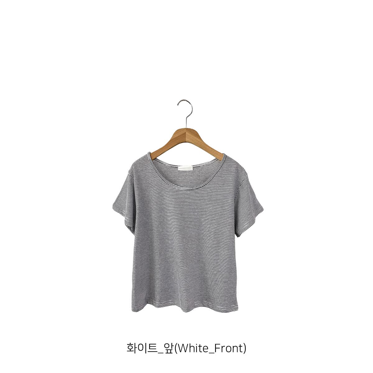 Milk Striped T-shirt (Basic Striped T-shirt, Round Neck, Semi-formal) - 이미지 8