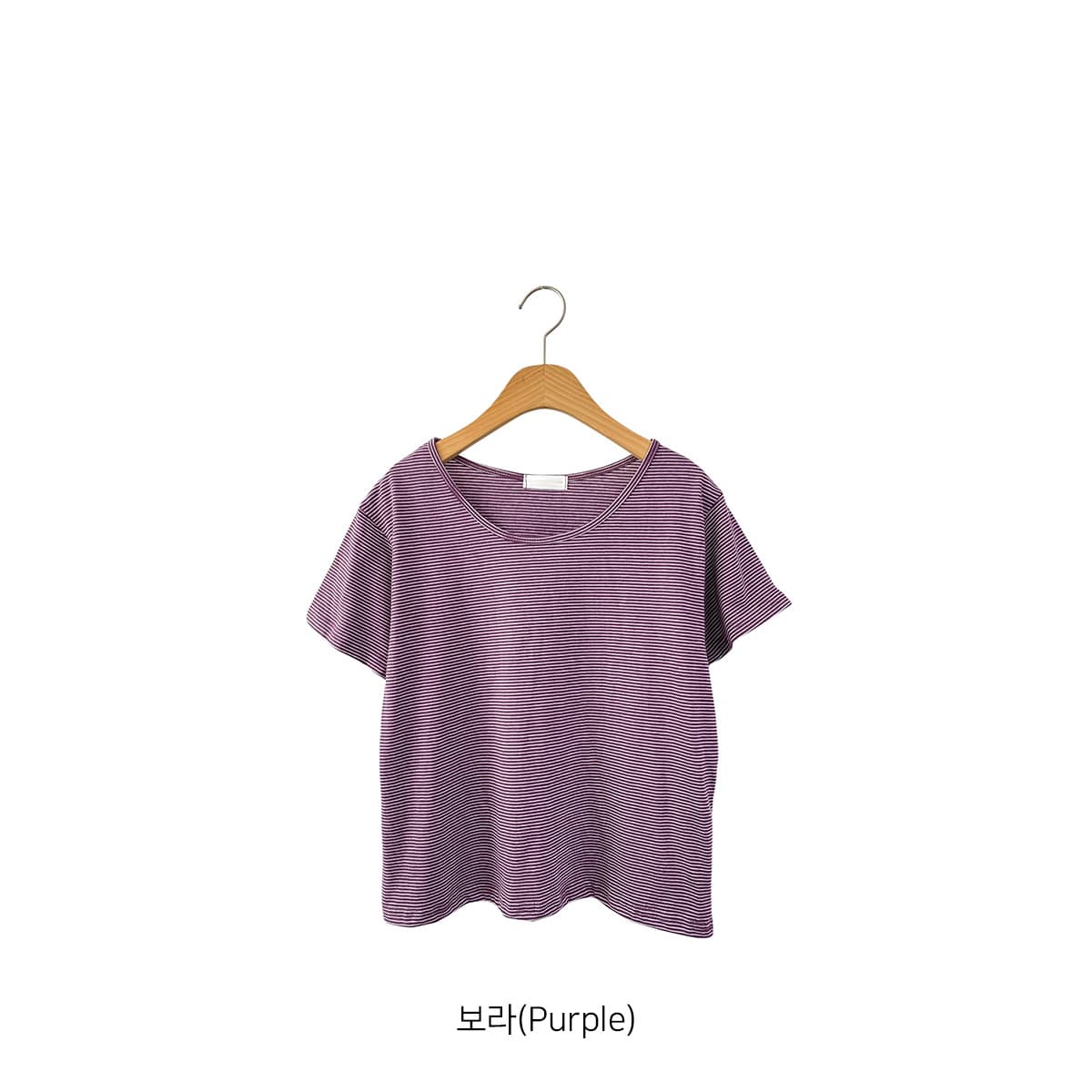 Milk Striped T-shirt (Basic Striped T-shirt, Round Neck, Semi-formal) - 이미지 6