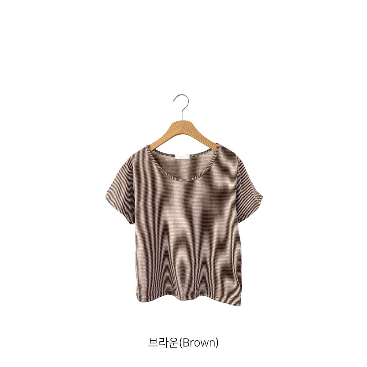 Milk Striped T-shirt (Basic Striped T-shirt, Round Neck, Semi-formal) - 이미지 5