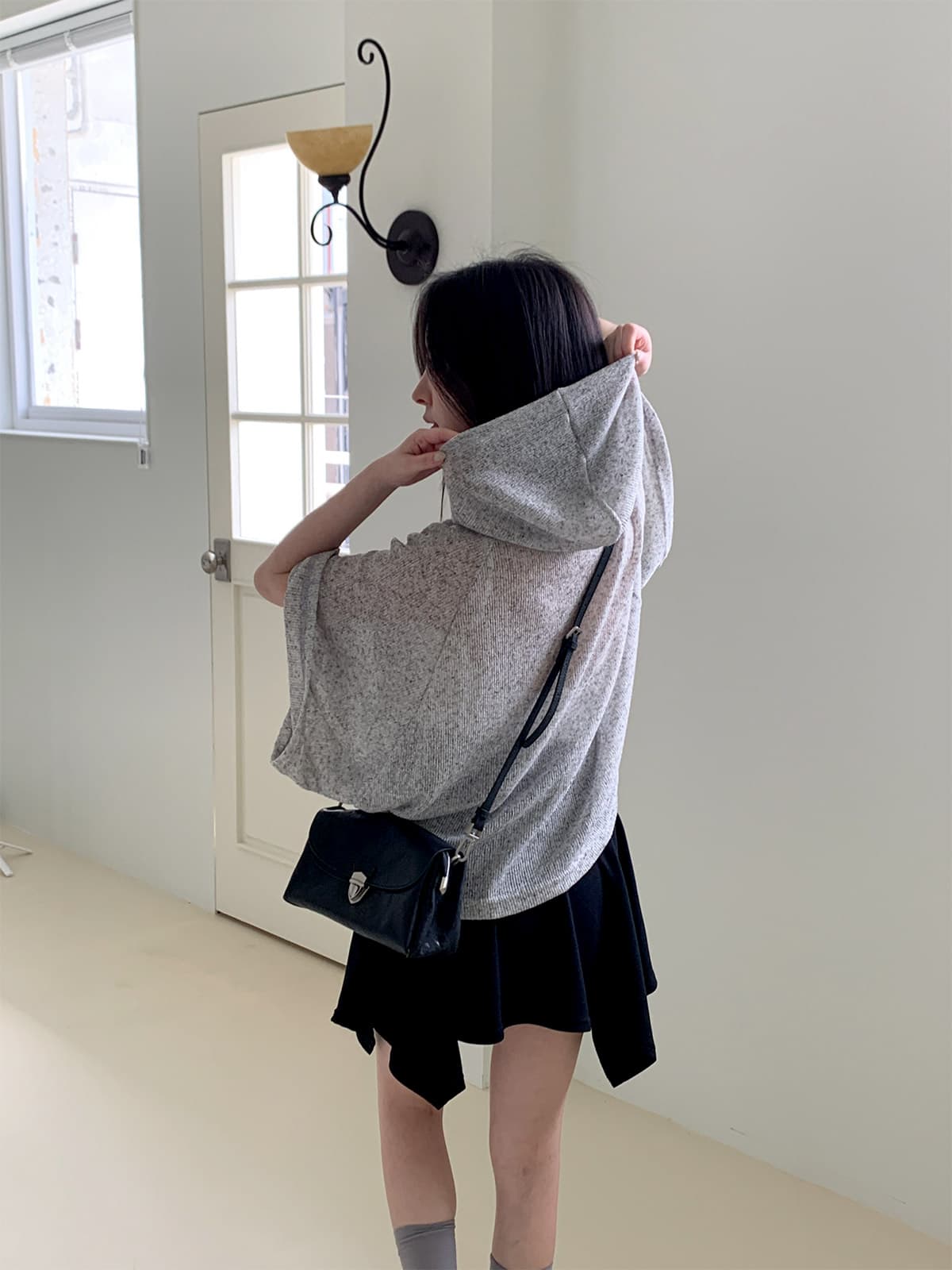Raglan Hoodie (Hatchy Hood Mesh See-through Summer Layering Item) - 이미지 5