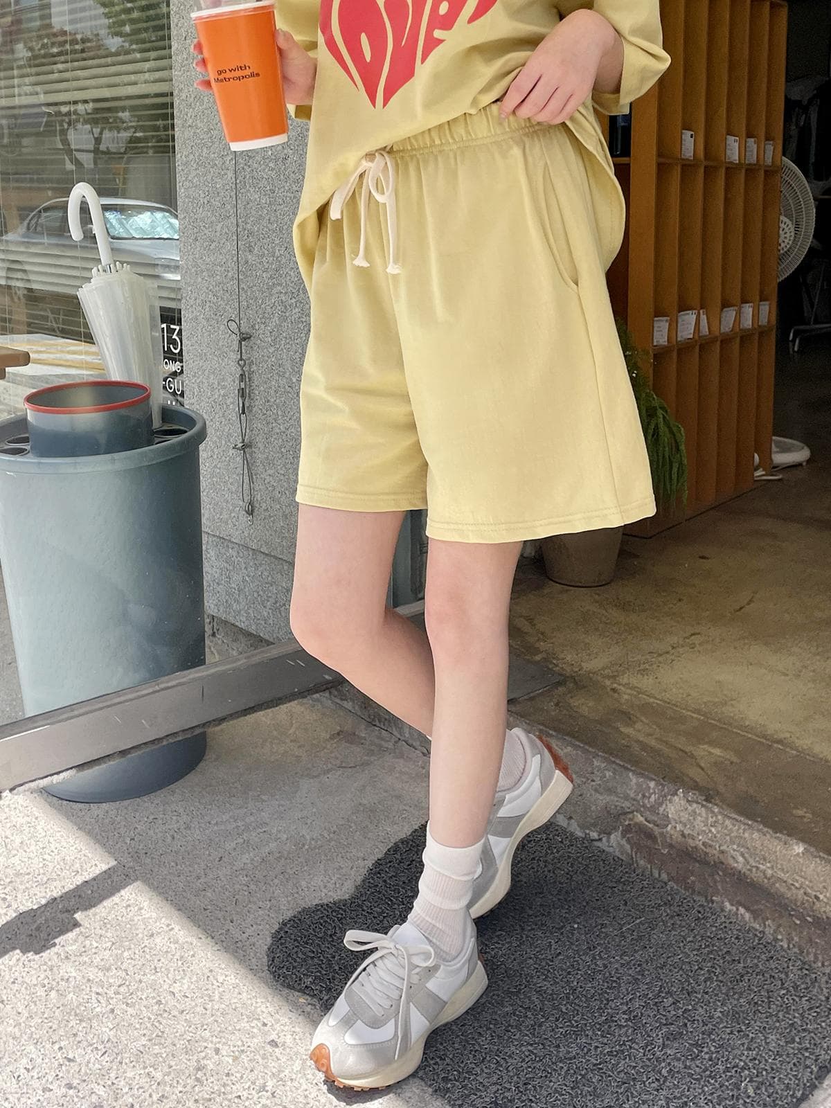 Love SET (Summer Plus Size Tracksuit Set, Short Sleeve and Shorts) - 이미지 4