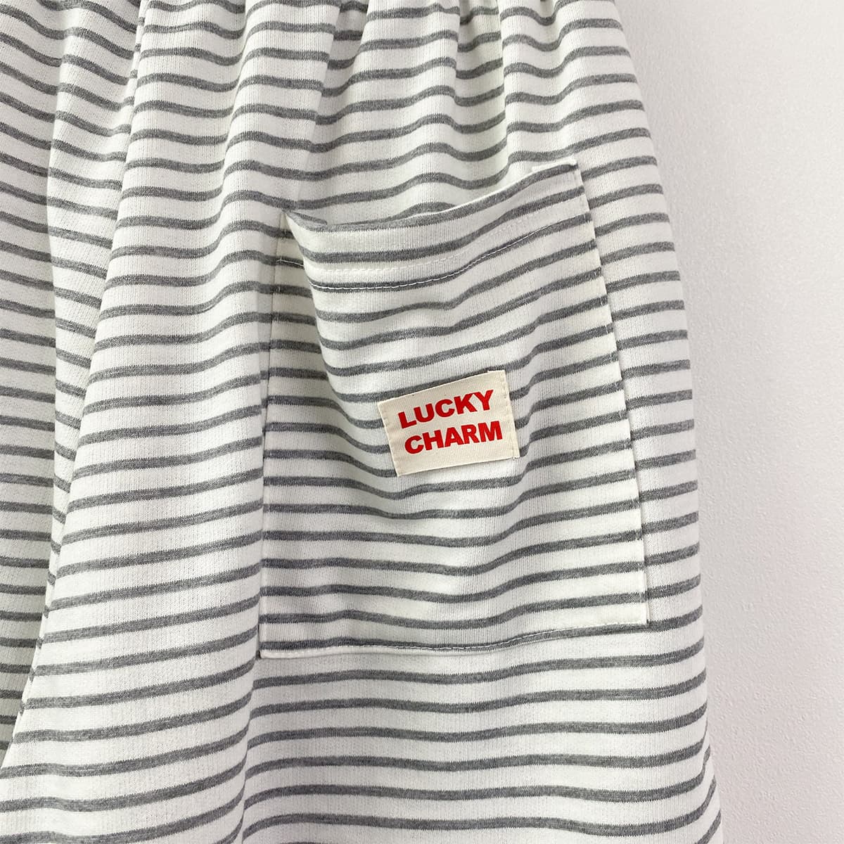 Label Striped PT (Elastic Waist Shorts Striped Training Shorts 5/8 Length Summer) - 이미지 12