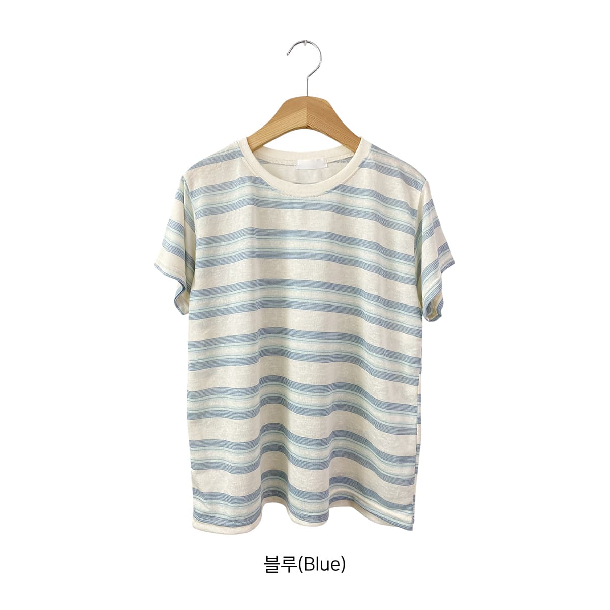 Soyu Striped T-shirt (Round neck lightweight cotton thin summer short-sleeve t-shirt) - 이미지 11