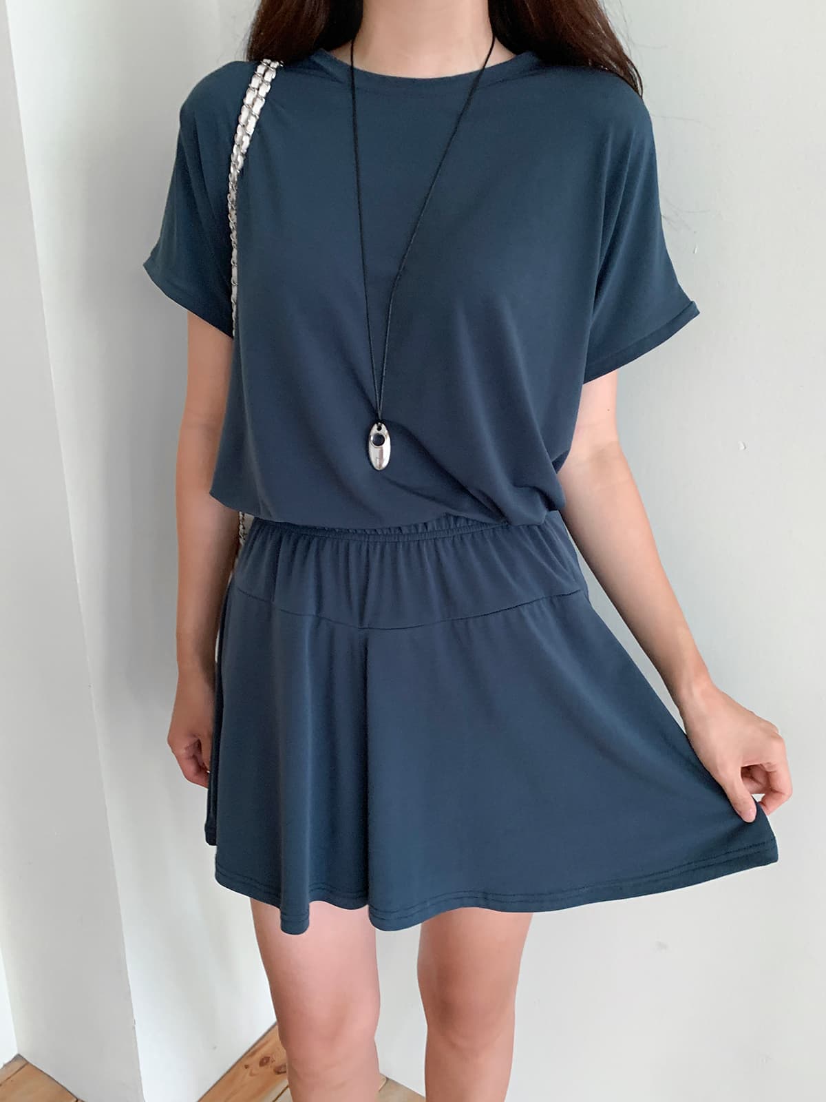 Flowy Skirt-Pants Set (Rayon Loose Fit Set Cool Fabric) - 이미지 4