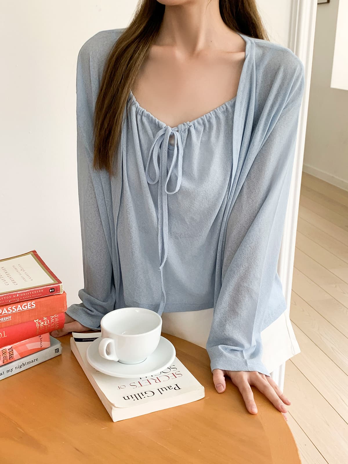 Darling Sleeveless Cardigan SET (Two-piece Set-up Delicate Fit Summer Set) - 이미지 6