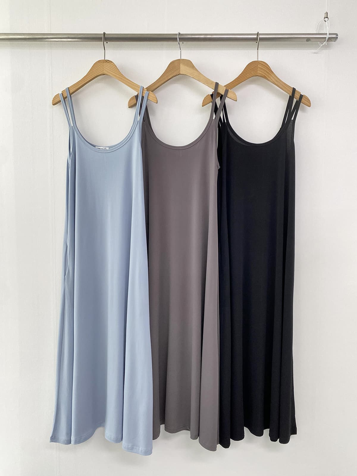 Two-striped sleeveless dress (Cooling spandex sleeveless long dress layered for summer) - 이미지 12
