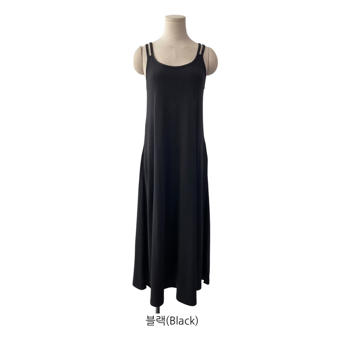Two-striped sleeveless dress (Cooling spandex sleeveless long dress layered for summer) - 이미지 8