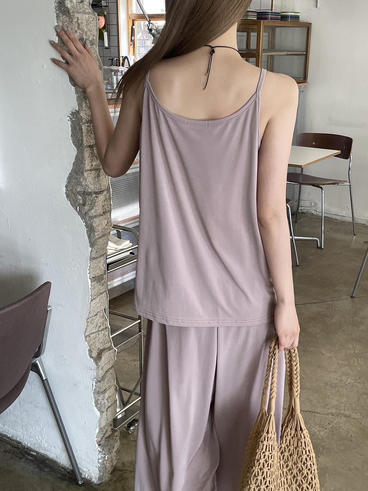 Edie Strap Sleeveless (Sleeveless top, inner layering, shirred sleeveless, flared sleeveless, flowy, spandex - 이미지 3