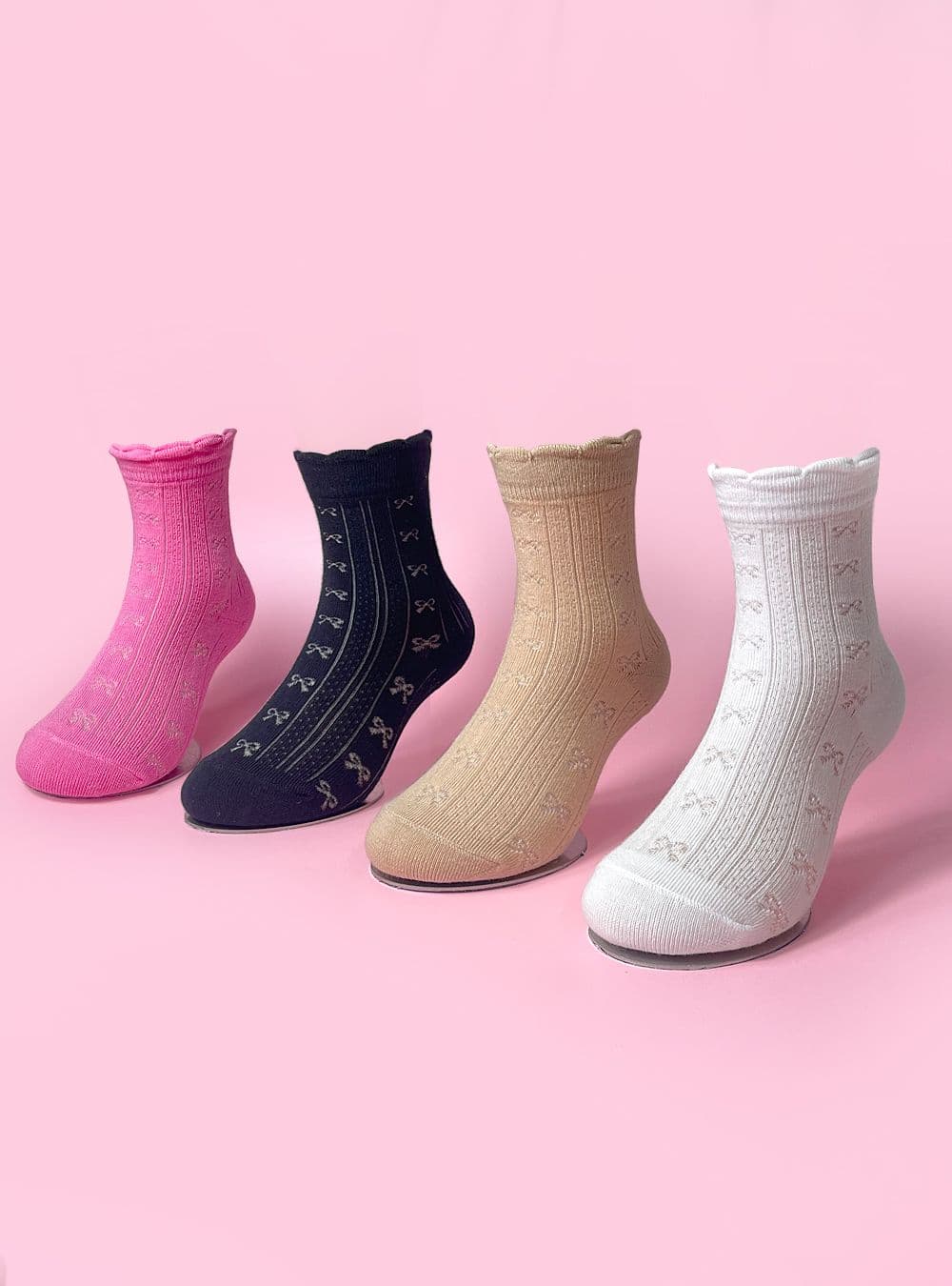 Sosom Mood Ribbon Punching Socks 4 Colors New Summer Arrival Thin Socks for Transitional Season - 이미지 19