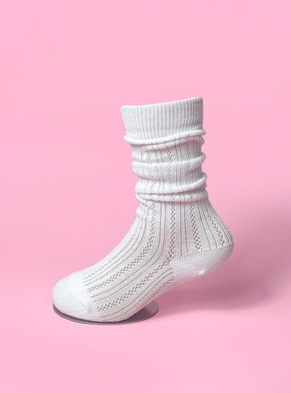 Sosom Clean Fit Pleated Knee Socks 3 Colors Punching Transitional Summer Socks - 이미지 11