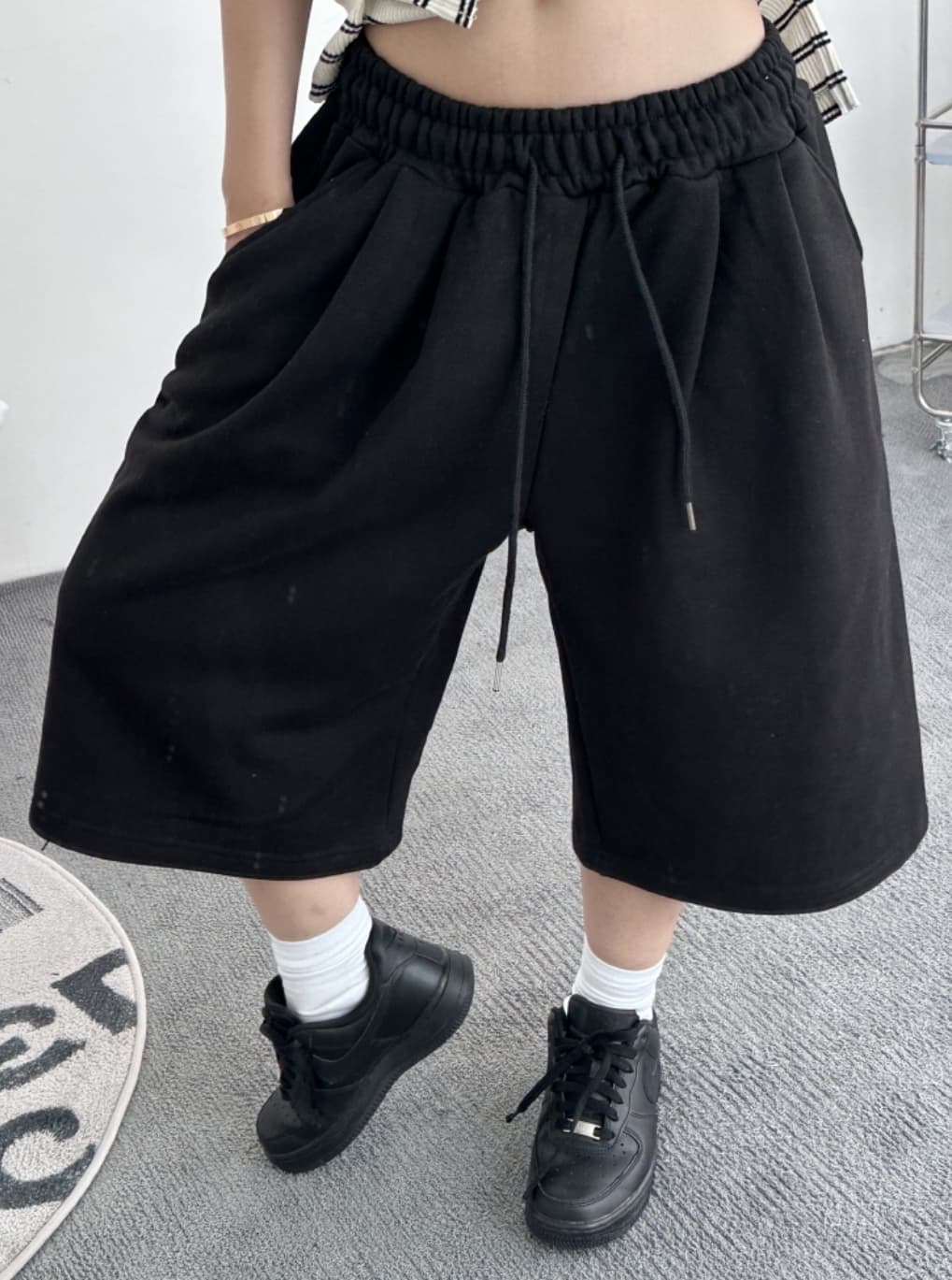 Bermuda Double-Tuck Shorts (New Arrival, Summer Shorts, Bermuda Pants, Elastic Waist, Wide) - 이미지 8
