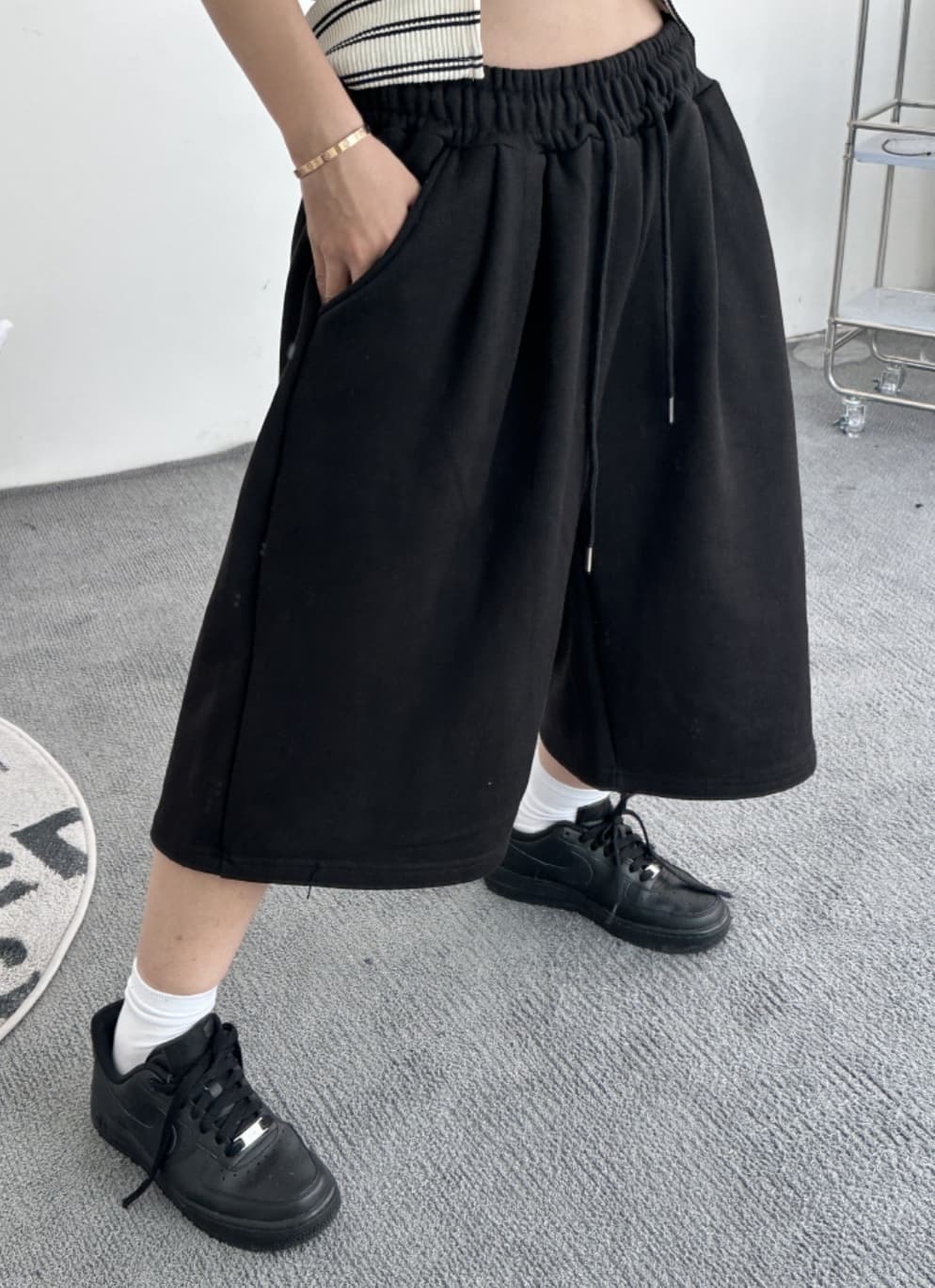 Bermuda Double-Tuck Shorts (New Arrival, Summer Shorts, Bermuda Pants, Elastic Waist, Wide) - 이미지 9
