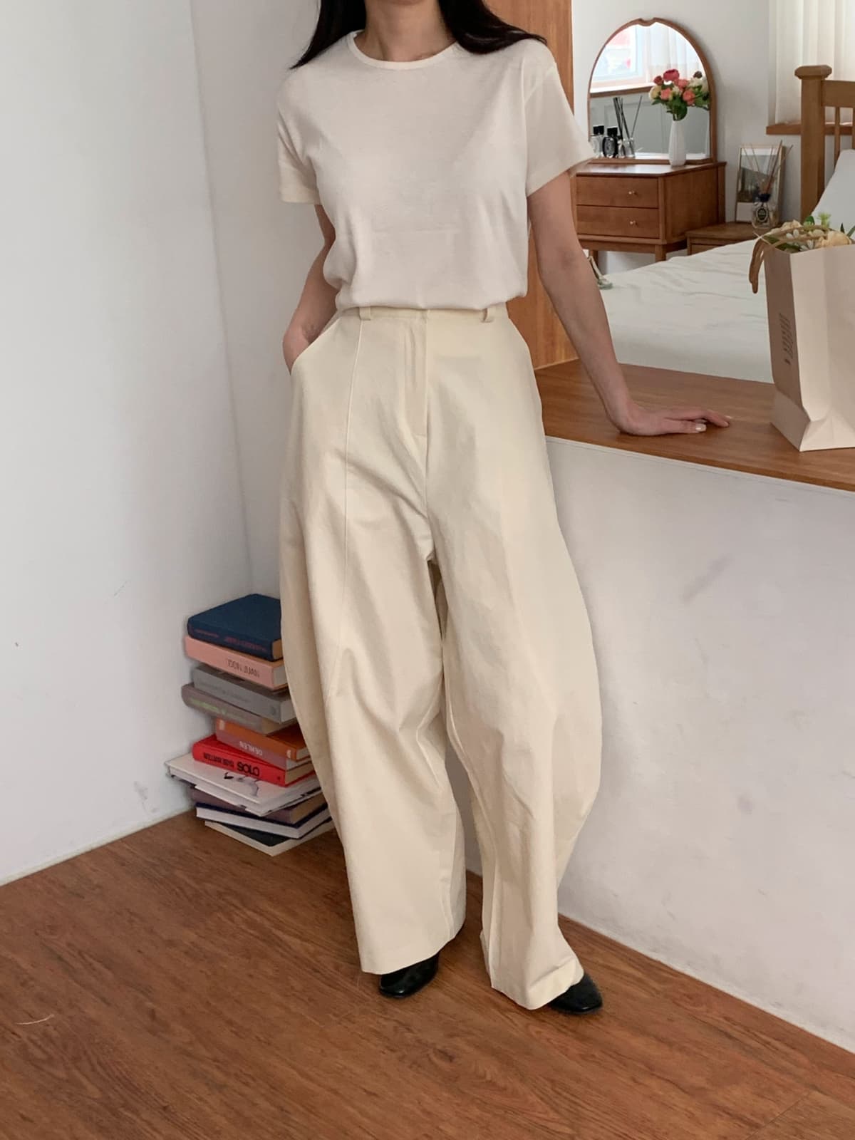 Balloon Cotton Pants (New Arrival, Summer Pants, Summer Slacks, Summer Cotton Trousers, Leg-lengthening, Wide, Fit Guaranteed, Elastic Waist) - 이미지 9