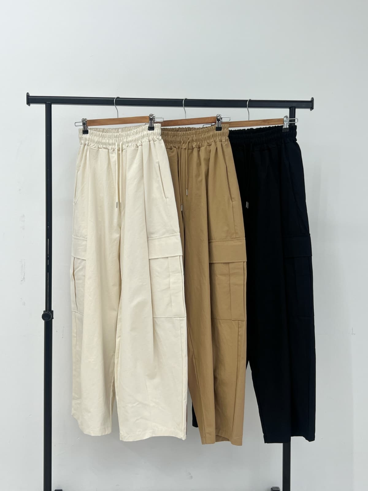 Elastic Waist Cargo Pants (New Arrival, Cargo Pants, Summer Pants, Summer Trousers, Wide Pants, Elastic Waist) - 이미지 13
