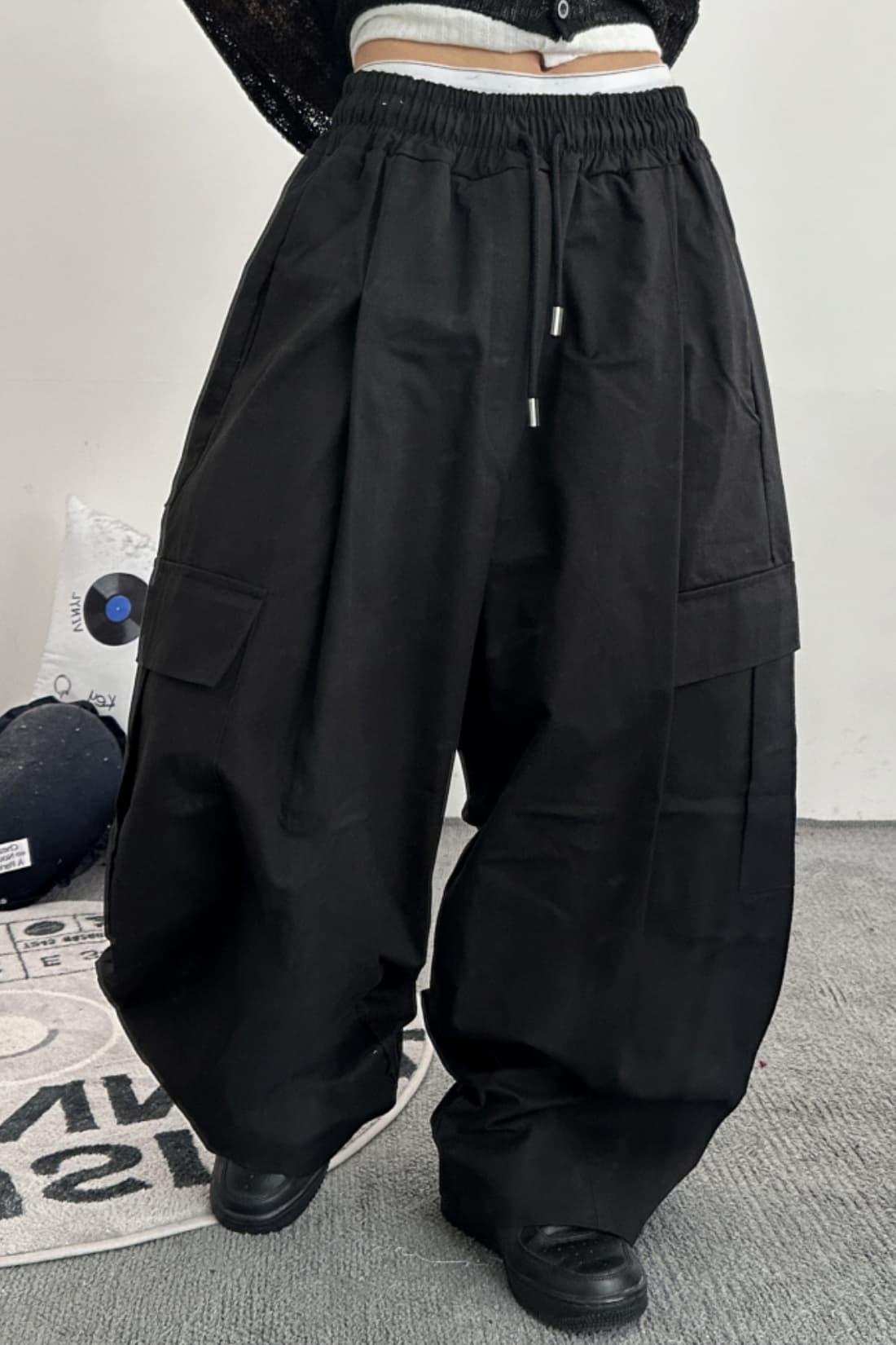 Elastic Waist Cargo Pants (New Arrival, Cargo Pants, Summer Pants, Summer Trousers, Wide Pants, Elastic Waist) - 이미지 12