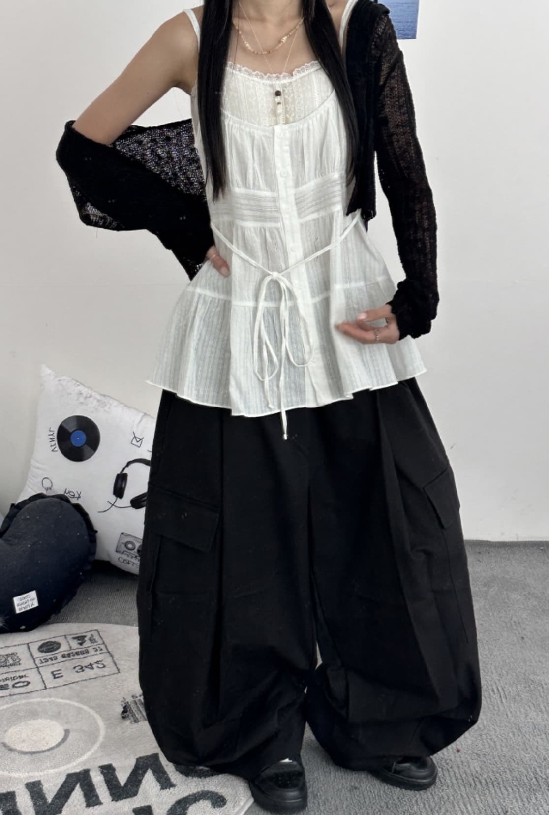 Elastic Waist Cargo Pants (New Arrival, Cargo Pants, Summer Pants, Summer Trousers, Wide Pants, Elastic Waist) - 이미지 11