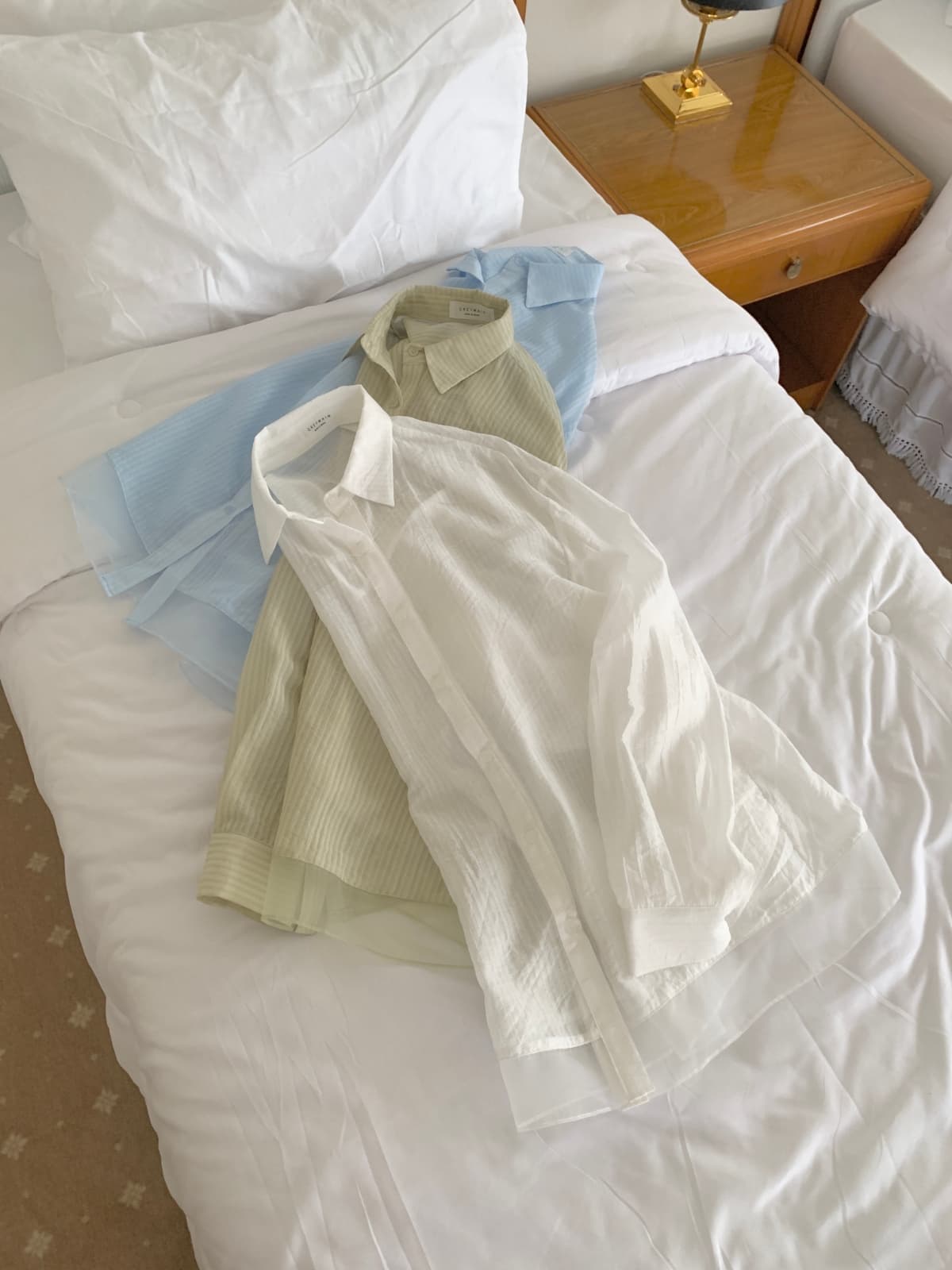 Sheer layered overshirt - 이미지 4