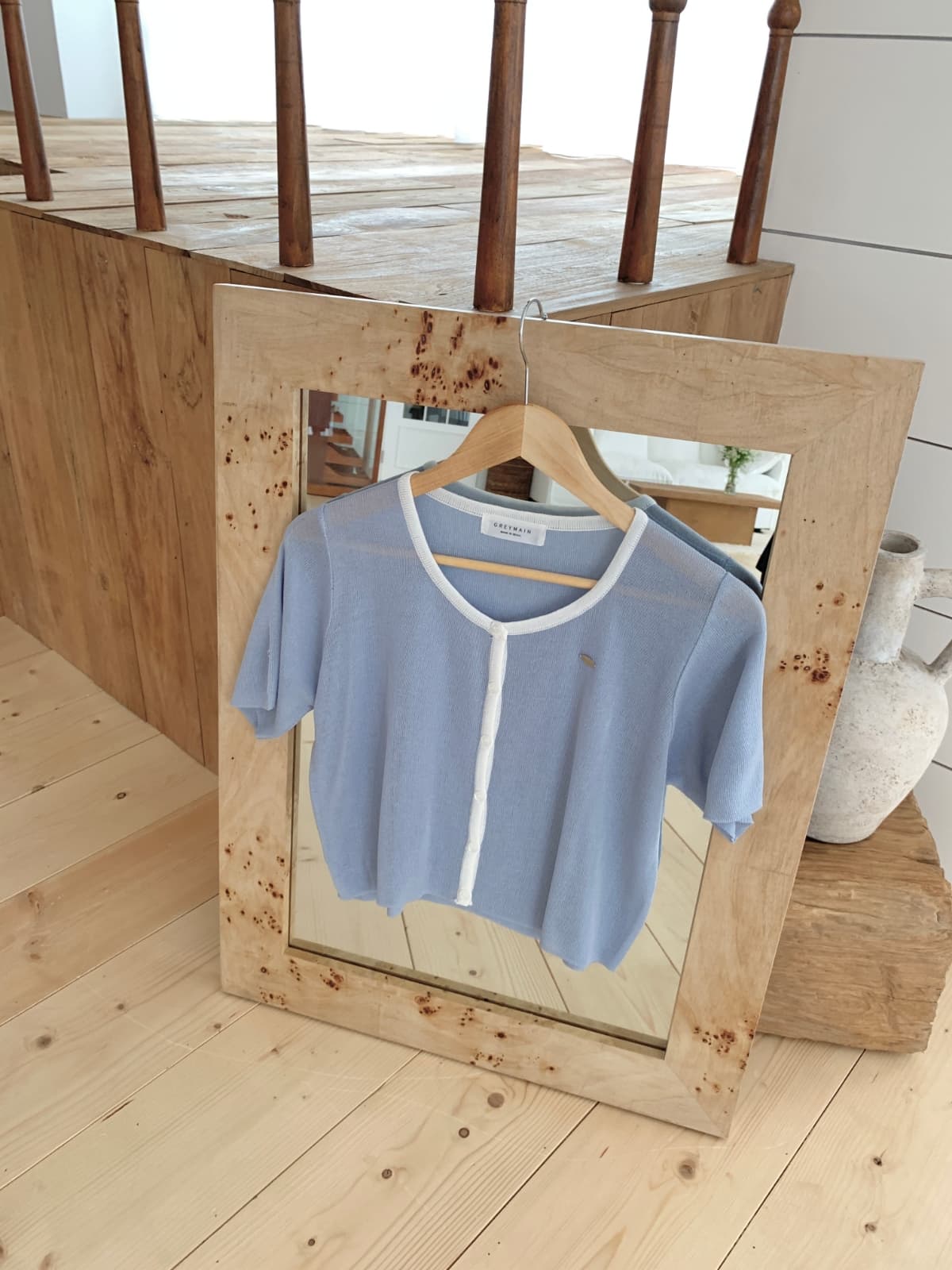 Color-block short-sleeve knit - 이미지 16