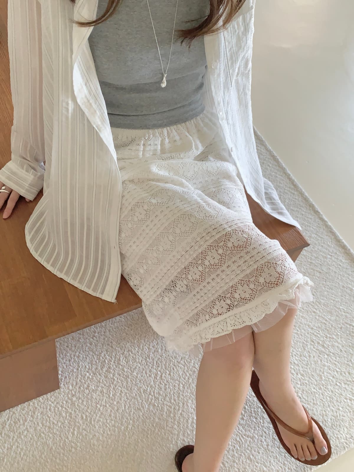Layered dress banding skirt - 이미지 12