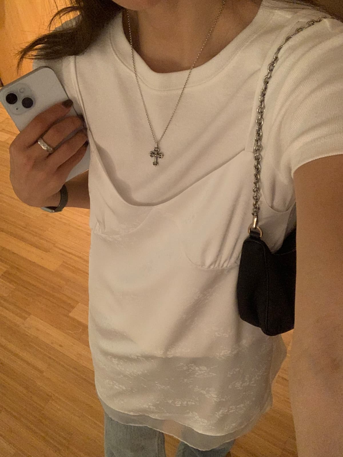 Flower satin slip dress - 이미지 15
