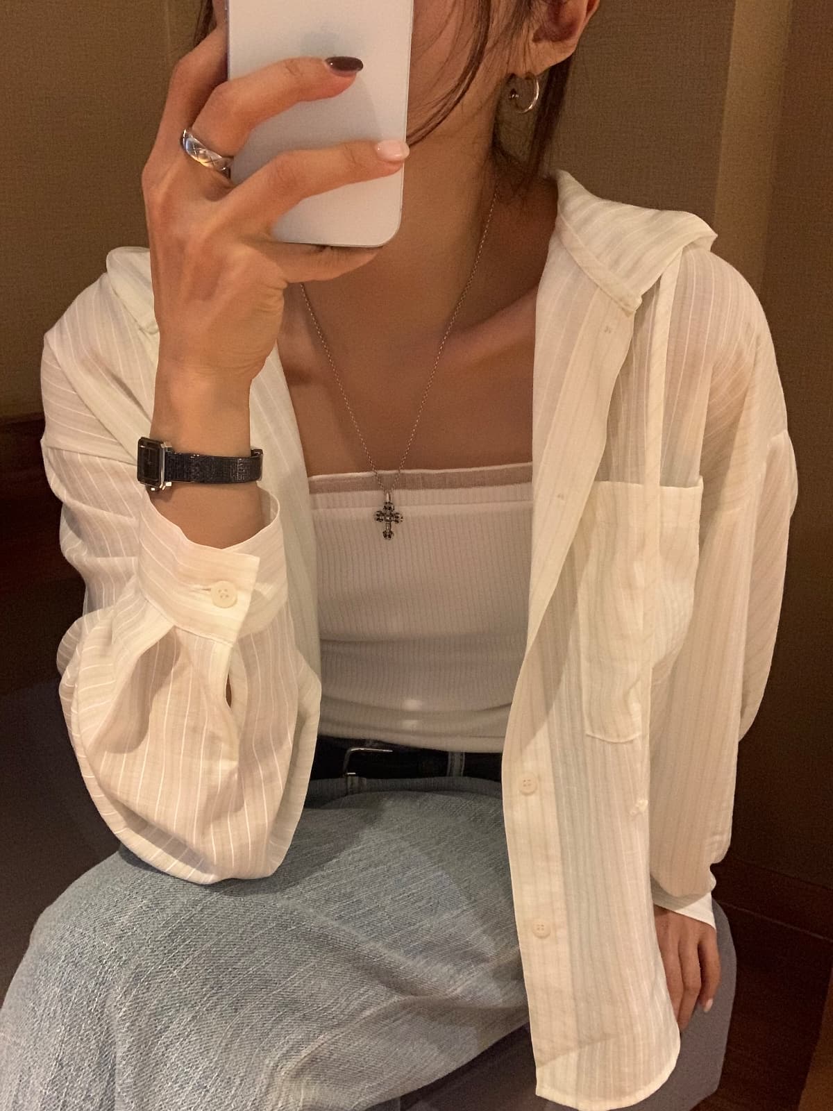 Powder frill sleeveless top - 이미지 15