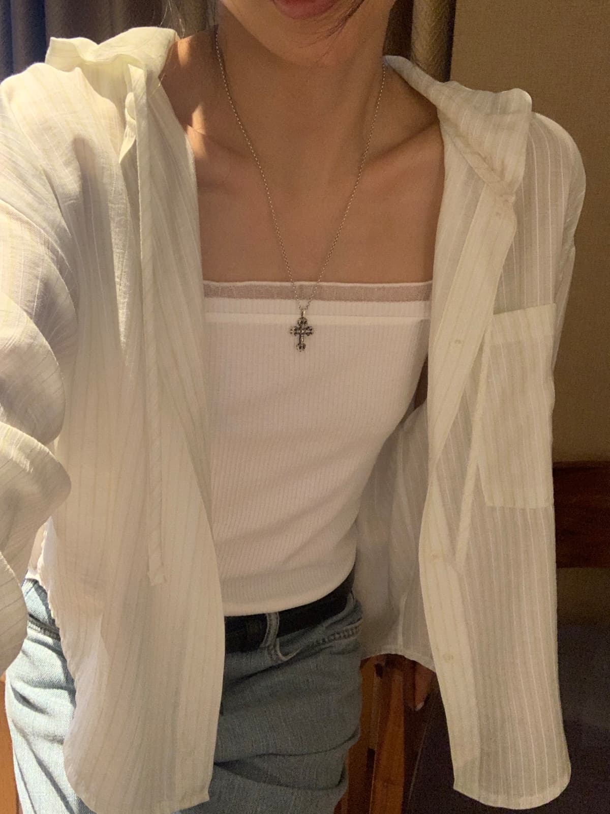 Powder frill sleeveless top - 이미지 5