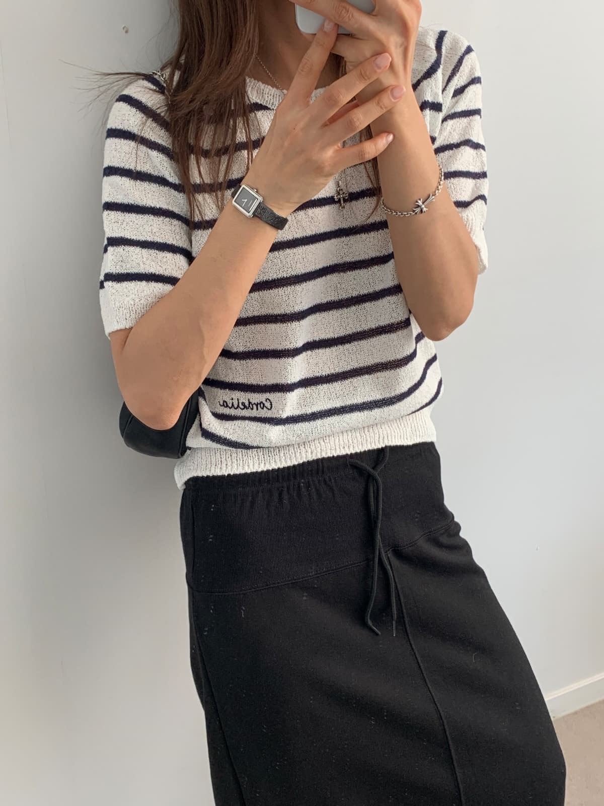 French stripe short-sleeve knit - 이미지 9
