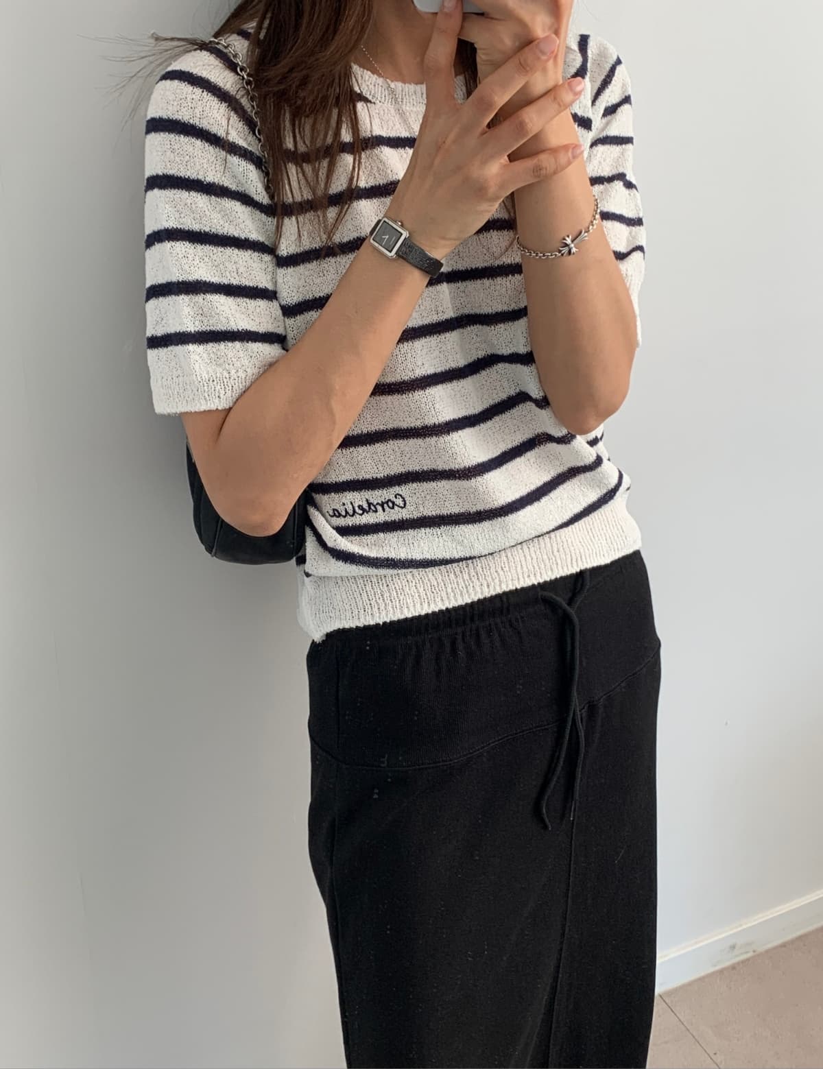 Textured long skirt - 이미지 5