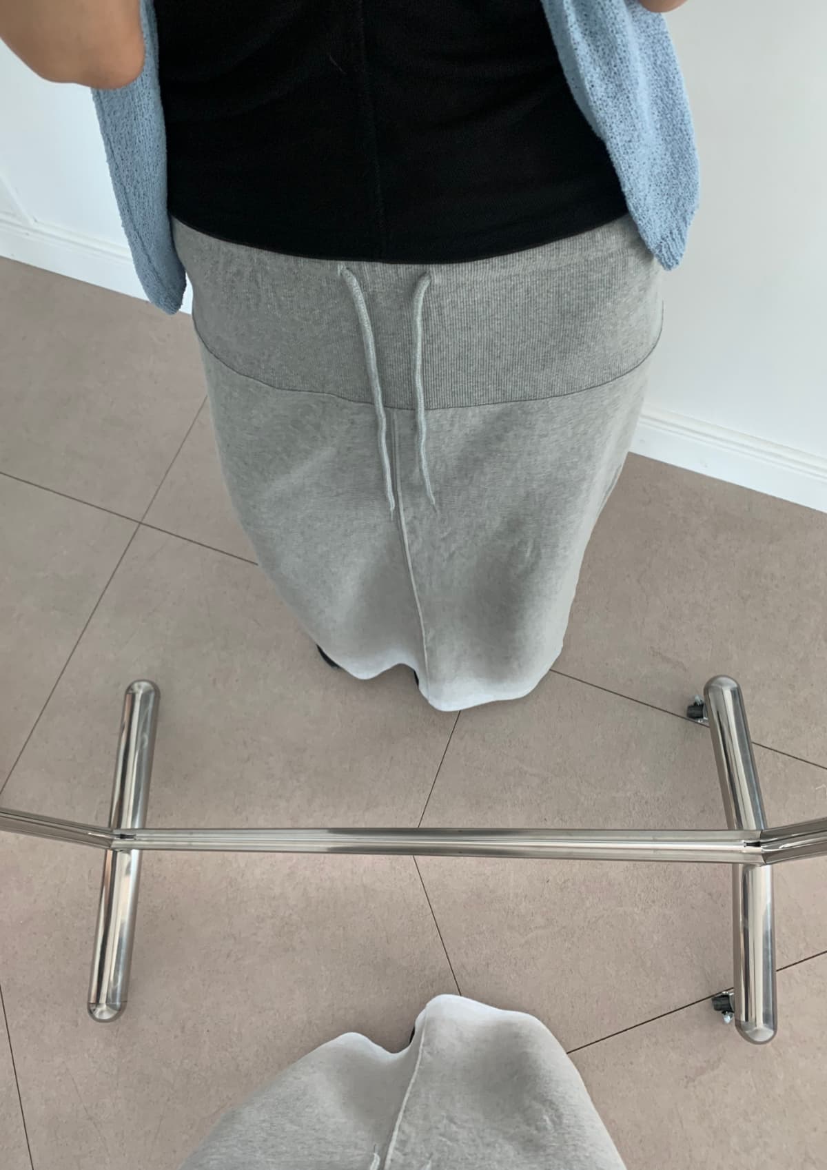 Textured long skirt - 이미지 4