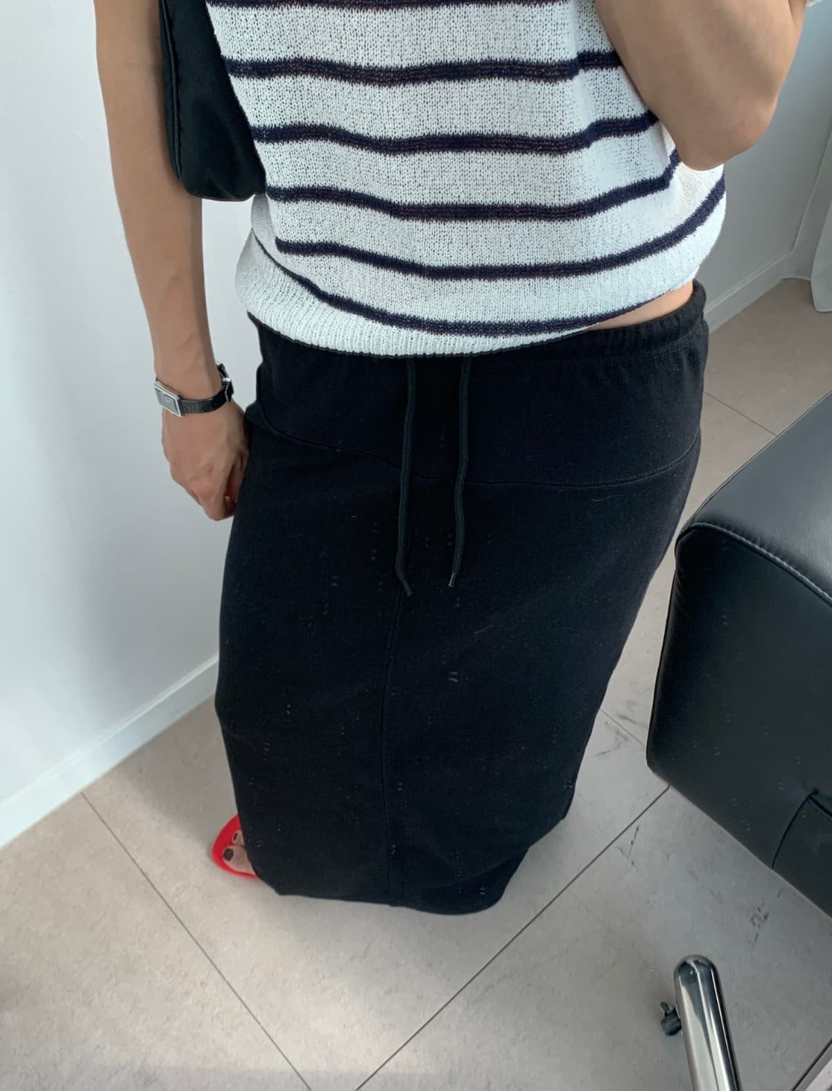 Textured long skirt - 이미지 9