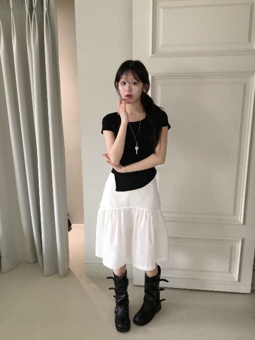 Half frill skirt - 이미지 2